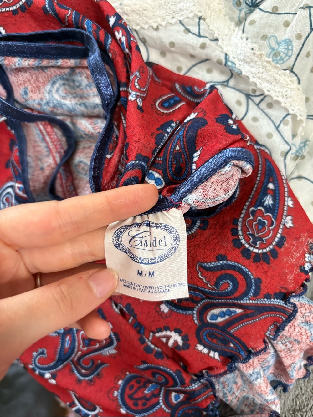 Red Paisley Open-Front Cami Top - Picture 4 of 5